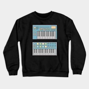 Blue Mini Synthesizer Crewneck Sweatshirt